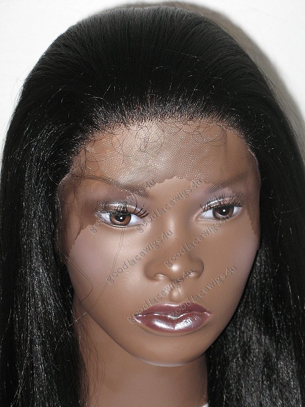 Beautiful Synthetic Lace Front Wig Realistic Yaki Texture And Glue Less Cap 9471