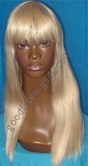 Blonde Lace Front Wig w/Bangs - Bob Style
